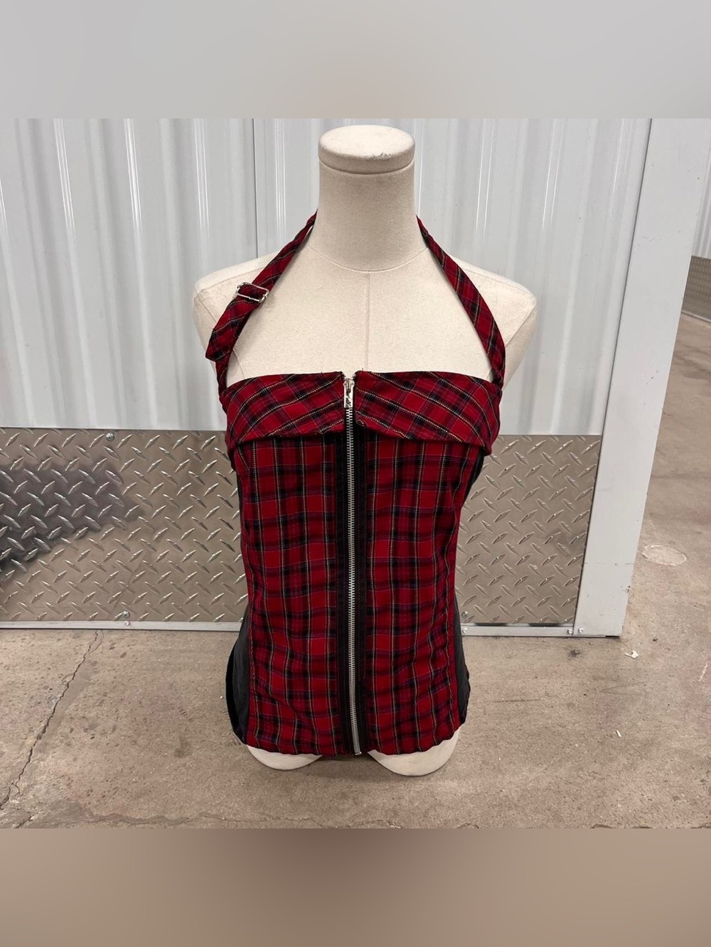TRIPP NYC Red Plaid Corset